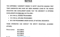 NOTICE TO THE SELECTED 2022/2023 FIRST YEAR CANDIDATES WHO HAVE NOT BEEN AWARDED LOANS